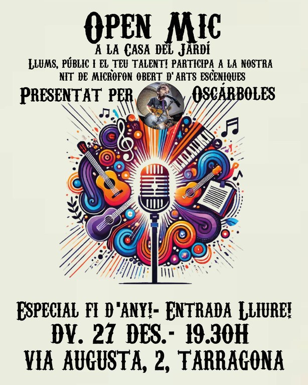 "Open Mic" a la casa del Jardí amb Oscárboles