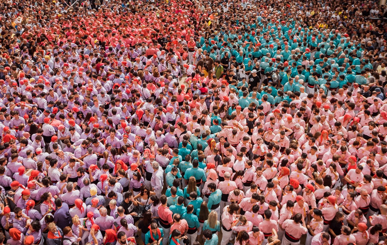 Concentració de la Colla Vella dels Xiquets de Valls i els Castellers de Vilafranca