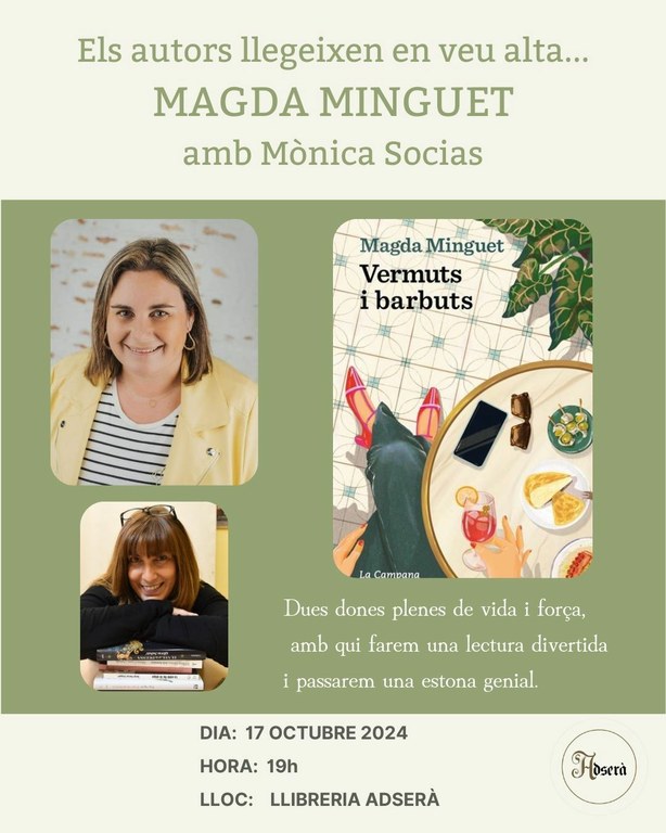 Els autors llegeixen en veu alta: MAGDA MINGUET amb Vermuts i barbuts