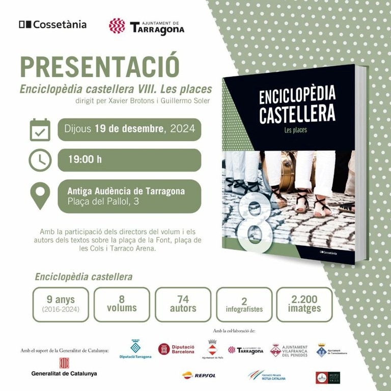 Presentació de l'Enciclopèdia castellera VIII. Les places