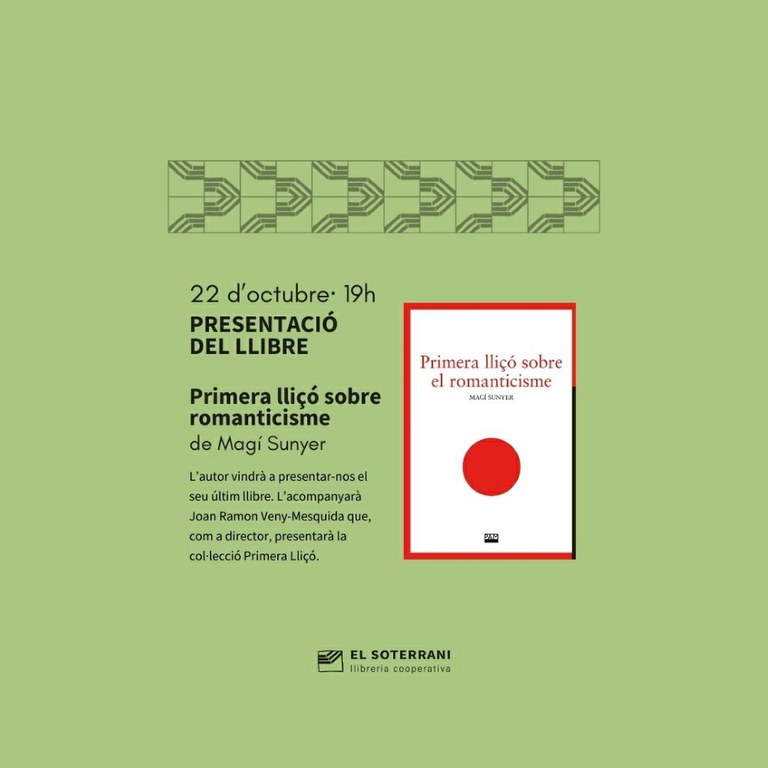 [NOVA DATA] Presentació del llibre Primera Lliçó Sobre Romanticisme