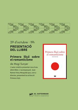 Presentació del llibre 'Primera lliçó sobre el romanticisme', de Magí Sunyer