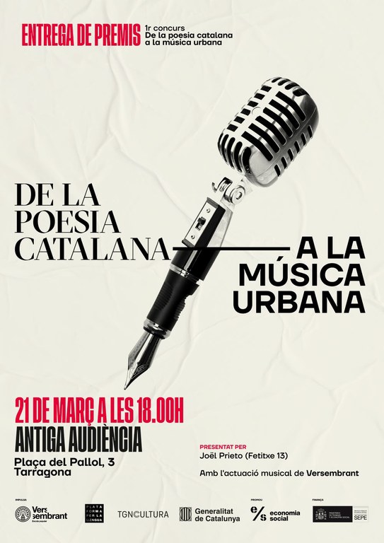 Entrega de premis del 1r concurs "De la poesia catalana a la música urbana"