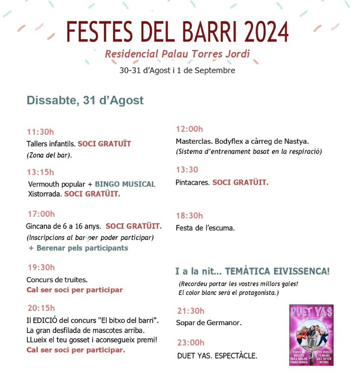 Festes Residencial Palau Torres Jordi '24