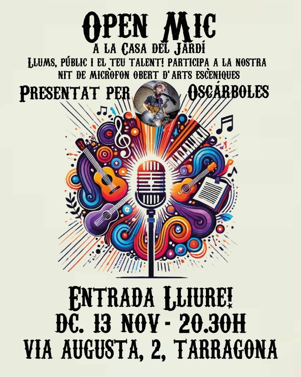 [CANCEL·LAT] "Open Mic" a la casa del Jardí, amb Oscárboles