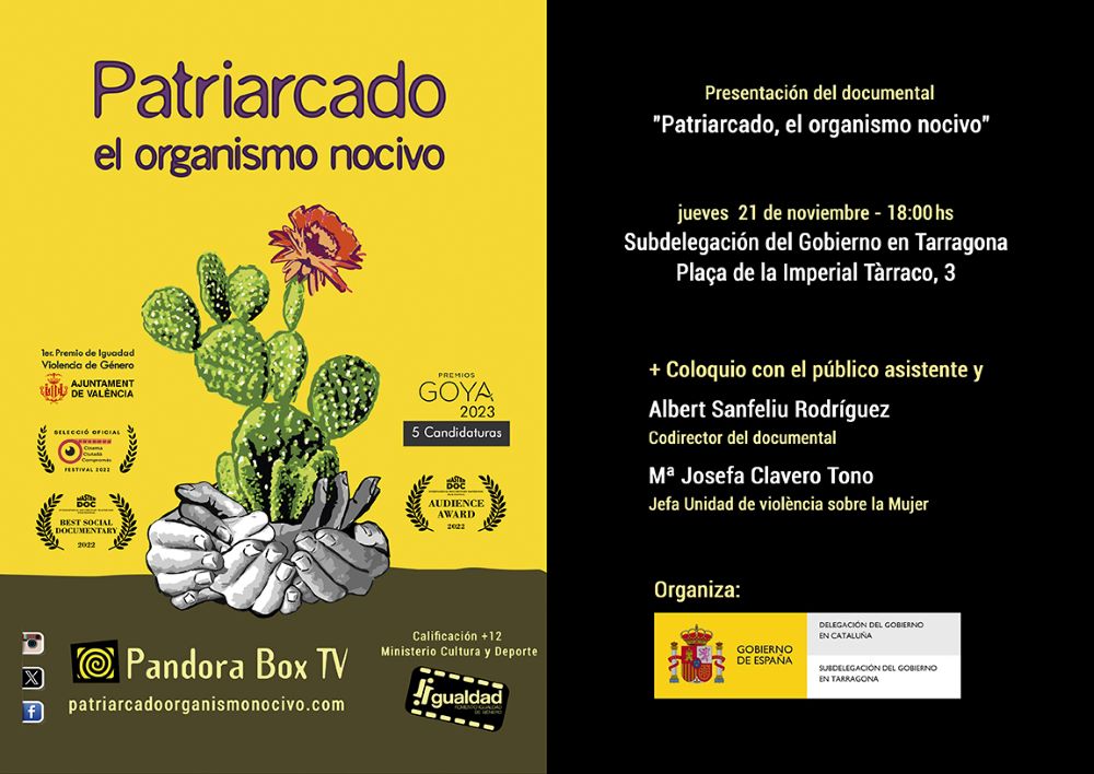 Presentació del documental: "Patriarcado, el organismo nocivo"