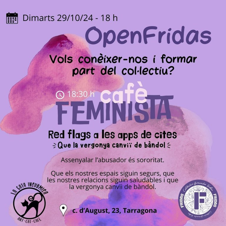 Open Fridas i Cafè feminista "Red flags a les apps de cites"