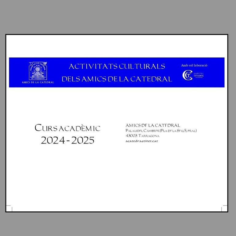 Obertura del curs 2024-2025 Amics de la Catedral