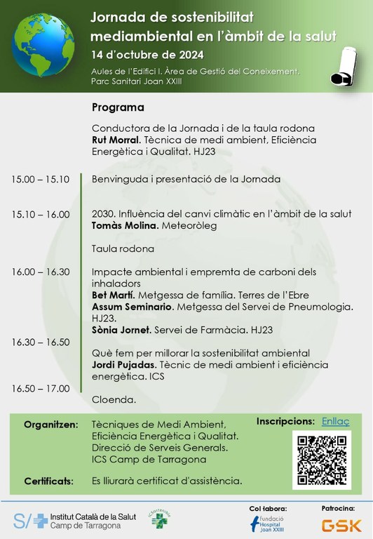 Jornada de Sostenibilitat Mediambiental en l’Àmbit de la Salut